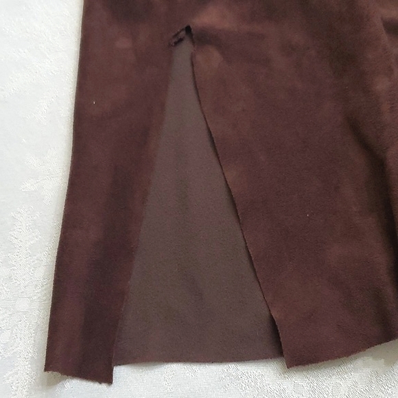 Uniform John Paul Richard Brown Soft Faux Suede Lace-Up Top 1X (see description) - Picture 10 of 10